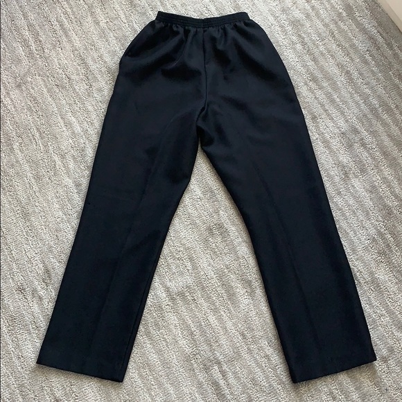 Black Petite High-Waisted Alfred Dunner Knit Pants - Picture 2 of 11